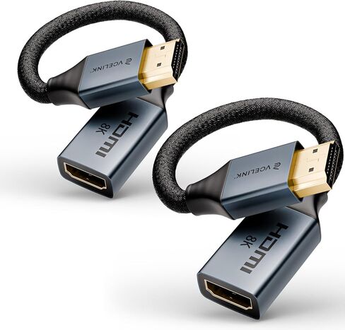 Cable Vcelink 8k HDMI تمديد 0.6 قدم ، HDMI 2.1 ذكر إلى سلك امتداد محول الإناث ، متوافق مع عصا التلفزيون ، HDTV ، وحدة التحكم في اللعبة ، الكمبيوتر المحمول ، عبوة واحدة in Kuwait