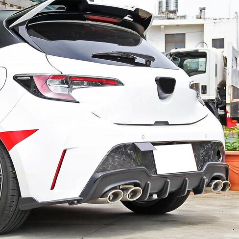 IKON MOTORSPORTS Rear Diffuser Compatible with 2019-2022 Toyota Corolla Hatchback 5Dr, T Style Unpainted Black ABS Lower Bumper Chin Lip Body Kit in Saudi Arabia