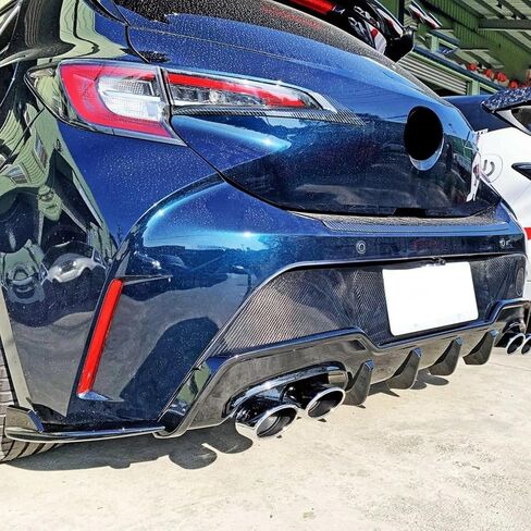 IKON MOTORSPORTS Rear Diffuser Compatible with 2019-2022 Toyota Corolla Hatchback 5Dr, T Style Unpainted Black ABS Lower Bumper Chin Lip Body Kit in Saudi Arabia