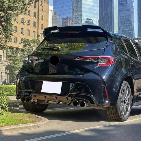 IKON MOTORSPORTS Rear Diffuser Compatible with 2019-2022 Toyota Corolla Hatchback 5Dr, T Style Unpainted Black ABS Lower Bumper Chin Lip Body Kit in Saudi Arabia