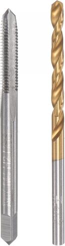 uxcell M8 x 0.5 Straight Flute Thread Tap and 7.5mm Twist Drill Bit Set, Metric Titanium Plated 6542 High Speed Steel Machine Screw Thread Tap Threading Drilling Tool in Saudi Arabia