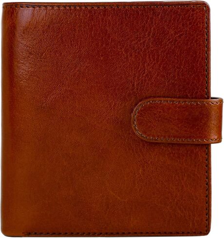 محفظة جلدية للرجال مقاومة للوقت - تصميم محفظة بسيط مع حامل بطاقة الائتمان، حامل عملات مغناطيسية، فتحات للنقود - مؤمنة بزر إغلاق معدني in Kuwait