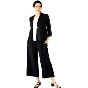 FENINI Linen Flat Front Crop Pants. in Kuwait