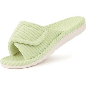 Litfun Orthopedic House Slippers for Women Adjustable Arch Support Indoor Slippers Open Toe Corduroy Bedroom Shoes in Kuwait