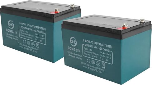 2 Pack 12V 12Ah 6-dzm-12 Battery Sealed Lead Acid (SLA) Rechargeable Maintenance-Free Batteries 6-dzf-12 for 24V Motorcycle Dirt Bikes Electric Go Kart Mobility Scooter ATVs Quad Bikes in Saudi Arabia