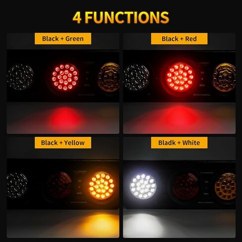 2 قطعة مجموعة مصابيح خلفية LED للمقطورة، 12 فولت - 24 فولت 4 بوصة مصابيح خلفية LED مستديرة للمقطورة لمصابيح تشغيل إشارة الانعطاف in Kuwait