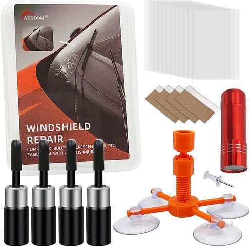 Maxin Windshield Repair Kit, Upgraded Windshield Chip Repair Kit with Pressure Syringes,Automotive Windshield Crack Repair Kit, Glass Repair Kit Quick Fix for Fixing Bulls-Eye in Kuwait