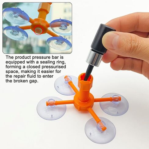 Maxin Windshield Repair Kit, Upgraded Windshield Chip Repair Kit with Pressure Syringes,Automotive Windshield Crack Repair Kit, Glass Repair Kit Quick Fix for Fixing Bulls-Eye in Kuwait