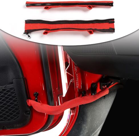 jecar for jeep door straps حزام حدود الباب القوي الثقيل مع سحاب لعام 2007-2024 Jeep Wrangler JK JKU JL JLU Gladiator JT (Black) in Saudi Arabia