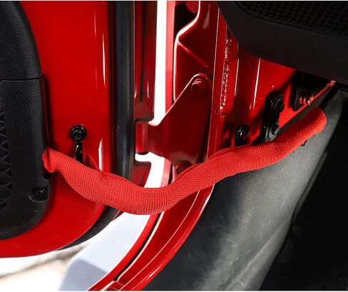 jecar for jeep door straps حزام حدود الباب القوي الثقيل مع سحاب لعام 2007-2024 Jeep Wrangler JK JKU JL JLU Gladiator JT (Black) in Saudi Arabia