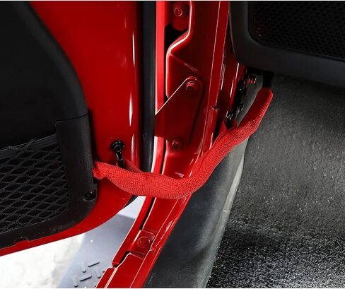 jecar for jeep door straps حزام حدود الباب القوي الثقيل مع سحاب لعام 2007-2024 Jeep Wrangler JK JKU JL JLU Gladiator JT (Black) in Saudi Arabia
