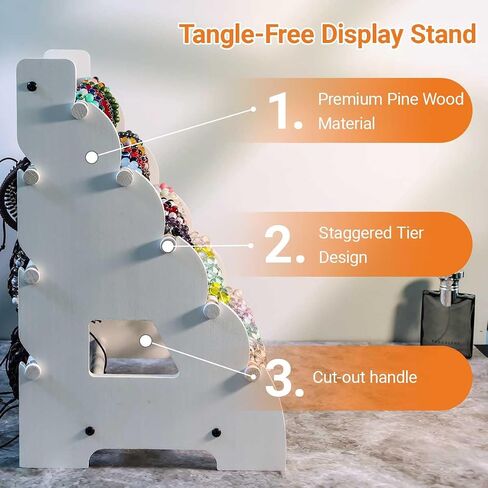 Wooden Bracelet Holder 8 Tier Jewelry Bracelet Display Stand, Portable Organizer for 150-240 Bangles & Scrunchies - for Vendors,Retail Stores, Craft Shows, and Home Storage (vintage) in Kuwait
