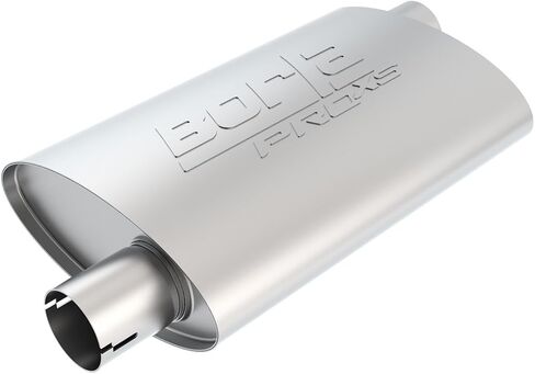 BORLA 400490 ProXS ProXS Muffler 2.5" Offset Inlet/ 2.5" Offset Outlet, 4" x 9.5" Oval, 14" Long Body, 19" Overall Length. Universal Part. Reversible Design. Notched Necks. in Saudi Arabia