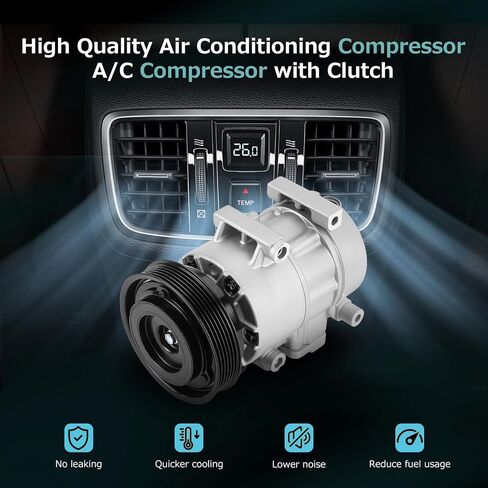 A/C ضاغط W/قابض متوافق مع Hyundai Accent 1.6L 2011-2014 و Hyundai Veloster 1.6L 2012-2017 استبدال# 97701-1R000 977011R000 CO11360C 977011J101 977012V000 in Kuwait