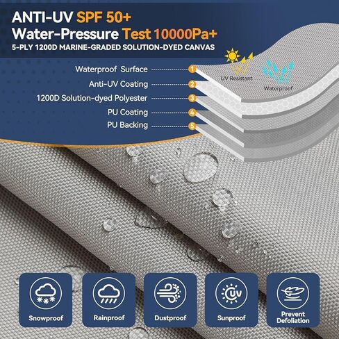 Heavy Duty 1200D Solution-Dyed Polyester Boat Cover with Storage Bag, 100% Waterproof Trailerable 17'-19' Bass Boat Cover with 3D Air Vents for V-Hull Tri-Hull Runabout Pro-Style Fishing Boat in Kuwait