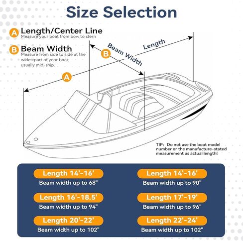 Heavy Duty 1200D Solution-Dyed Polyester Boat Cover with Storage Bag, 100% Waterproof Trailerable 17'-19' Bass Boat Cover with 3D Air Vents for V-Hull Tri-Hull Runabout Pro-Style Fishing Boat in Kuwait