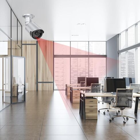 WALI Dummy Fake Simulated Surveillance Security CCTV Dome Camera Indoor Outdoor with One LED Light, Warning Security Alert Sticker Decal (TC-B8), 8 Packs, Black in Kuwait