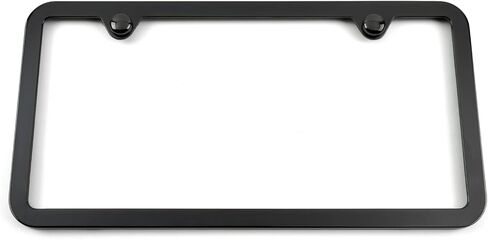 Black Chrome License Plate Frame, Comes with Screw Covers & Hardware, Made in USA (Slim) 50 State Legal in Kuwait