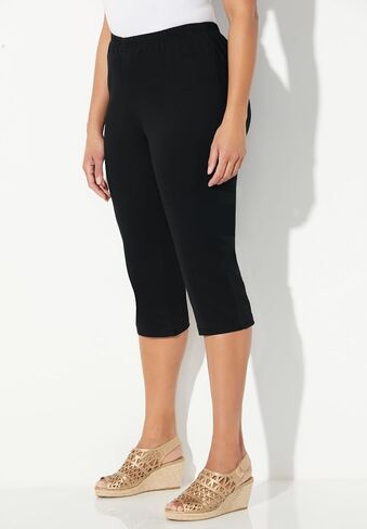 Catherines Women's Plus Size Petite Everyday Cotton Twill Capri in Saudi Arabia