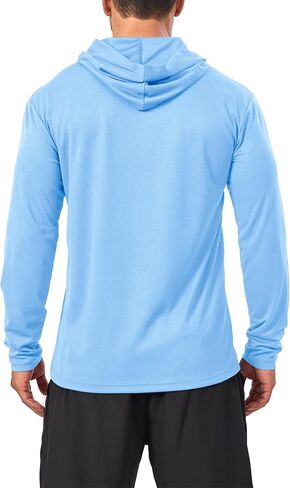 Men’s Sun Protection Long Sleeve Hoodie Rash Guard SPF Lightweight Quick Dry UV Shirts Outdoor Fishing Active Wear in Kuwait