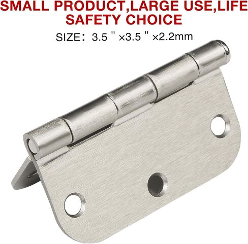 TDCHINGES 36 Pack Rounded Matte Black Door Hinges 3.5 Inch 5/8" Radius Interior 3 1/2 Inch Door Hinges Flat Iron Bifold Easy Installation Door Hinges for Doors 3 ½" Hardware Controls in Kuwait