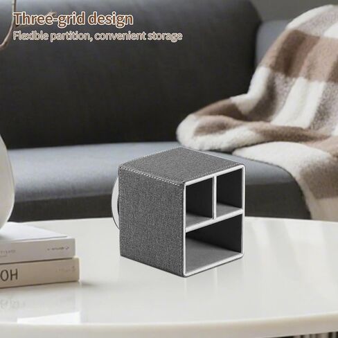 YAPISHI Remote Control Holder, 360° Swivel TV Remote Holder for Table, PU Leather Remotes Caddy, Nightstand Organizer for Media Controllers/Makeup/Office Supplies, Bedside Decorations for Living Room in Kuwait