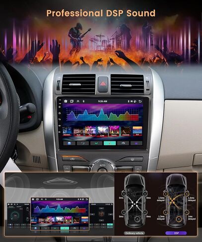 راديو 2G 32G لسيارة Toyota Corolla 2009 2010 2011 2012 2013 ستيريو سيارة أندرويد، شاشة لمس ريمودي 9 بوصة نظام تحديد المواقع بلوتوث FM واي فاي مرآة رابط + كاميرا احتياطية in Kuwait