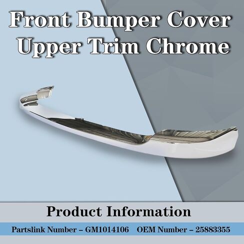 CarpartsDepot الأمامي الوفير الغطاء العلوي تقليم الكروم متوافق مع شيفروليه 2011-2014 Silverado 2500HD 3500HD GM1014106 25883355 in Kuwait