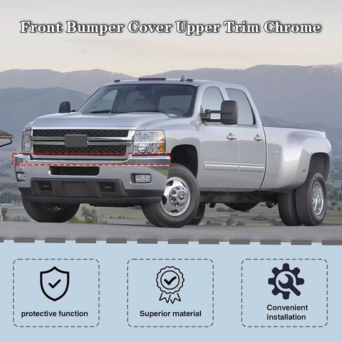 CarpartsDepot الأمامي الوفير الغطاء العلوي تقليم الكروم متوافق مع شيفروليه 2011-2014 Silverado 2500HD 3500HD GM1014106 25883355 in Kuwait