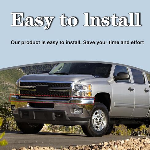 CarpartsDepot الأمامي الوفير الغطاء العلوي تقليم الكروم متوافق مع شيفروليه 2011-2014 Silverado 2500HD 3500HD GM1014106 25883355 in Kuwait