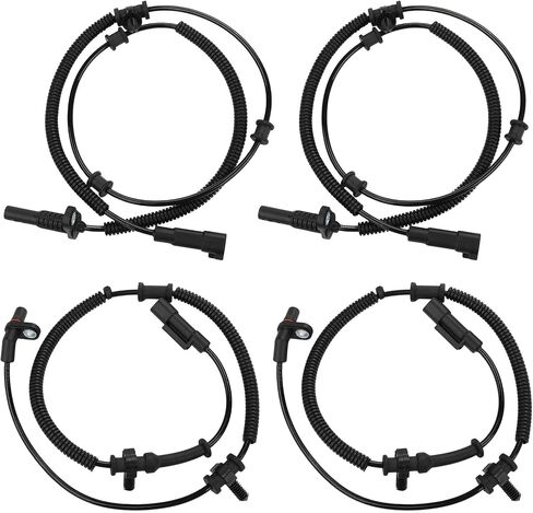4 PCS ABS WELLE SPEED SESSORS متوافقة مع RAM 1500 3.6L V6/ 5.7L V8 2013 2014 2015 2017 2017 ، مستشعرات ABS الأمامية والخلفية ، استبدال 68170065AB ، 68053861AB in Saudi Arabia
