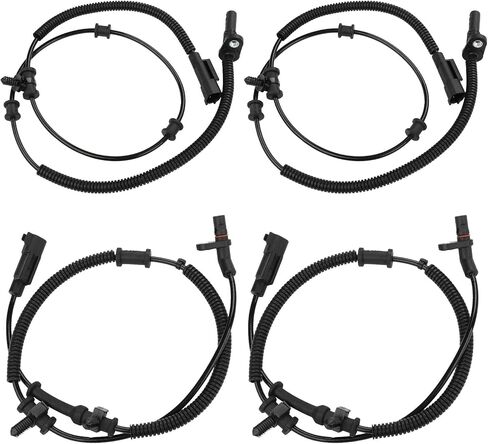 4 PCS ABS WELLE SPEED SESSORS متوافقة مع RAM 1500 3.6L V6/ 5.7L V8 2013 2014 2015 2017 2017 ، مستشعرات ABS الأمامية والخلفية ، استبدال 68170065AB ، 68053861AB in Saudi Arabia