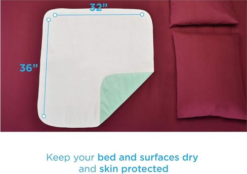NOVA Plaid Design Waterproof Reusable Underpad with 100% Cotton Skin Soft Top Layer, Washable Incontinence Bed & Surface Overlay, Super Absorbent, 32" x 36" in Saudi Arabia