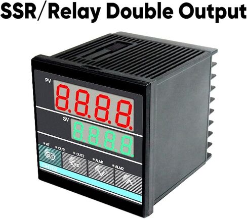 SSR/RELAY الإخراج المزدوج AC 220V ترموستات الإدخال العالمي وحدة تحكم درجة حرارة التحكم في PID الرقمية (48 × 96 مم CH402) in Saudi Arabia