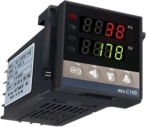 المنبه REX-C100 110V إلى 240V 0 إلى 1300 درجة تحكم درجة حرارة PID الرقمية مع مستشعر مسبار نوع K (2PCS SSR-80DA) in Saudi Arabia