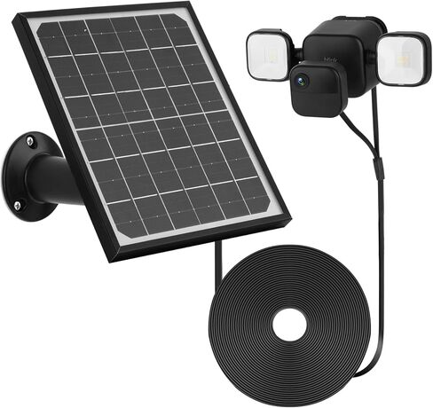 5W Solar Panel for All-New Blink Outdoor 4 /(3rd Gen) Floodlight Camera – Wire-Free Smart Security Camera,16.5Ft IP67 Weatherproof Cable Keep The Floodlight &Cam Powered (Black) in Saudi Arabia