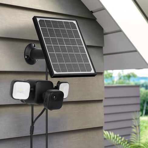 5W Solar Panel for All-New Blink Outdoor 4 /(3rd Gen) Floodlight Camera – Wire-Free Smart Security Camera,16.5Ft IP67 Weatherproof Cable Keep The Floodlight &Cam Powered (Black) in Saudi Arabia
