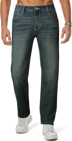 Jmierr Men's Jeans Classic Pitcator Straight STRETION DENIM PANTS in Saudi Arabia