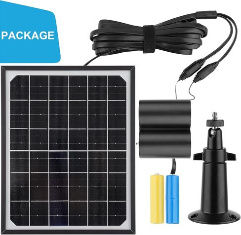 5W Solar Panel for All-New Blink Outdoor 4 /(3rd Gen) Floodlight Camera – Wire-Free Smart Security Camera,16.5Ft IP67 Weatherproof Cable Keep The Floodlight &Cam Powered (Black) in Saudi Arabia