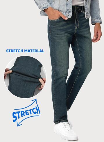 Jmierr Men's Jeans Classic Pitcator Straight STRETION DENIM PANTS in Saudi Arabia