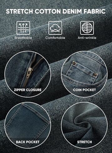Jmierr Men's Jeans Classic Pitcator Straight STRETION DENIM PANTS in Saudi Arabia