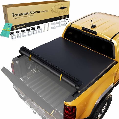 yhtauto soft roll roll bed cover tonneau cover w/auto locking وظيفة متوافقة مع غطاء سرير Toyota Tacoma 2024 ، غطاء سرير شاحنة حماية الطقس ، 5 أقدام (60 ") in Saudi Arabia