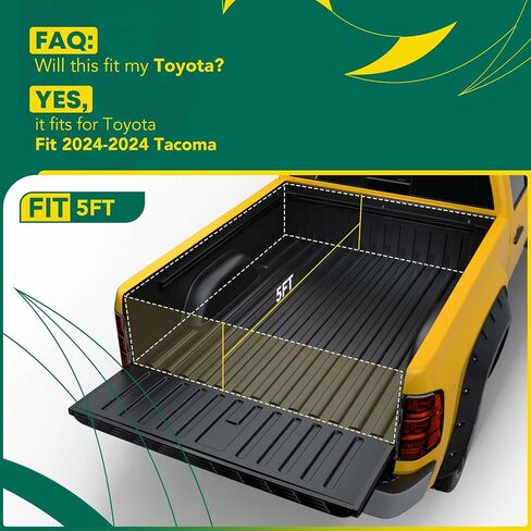 yhtauto soft roll roll bed cover tonneau cover w/auto locking وظيفة متوافقة مع غطاء سرير Toyota Tacoma 2024 ، غطاء سرير شاحنة حماية الطقس ، 5 أقدام (60 ") in Saudi Arabia
