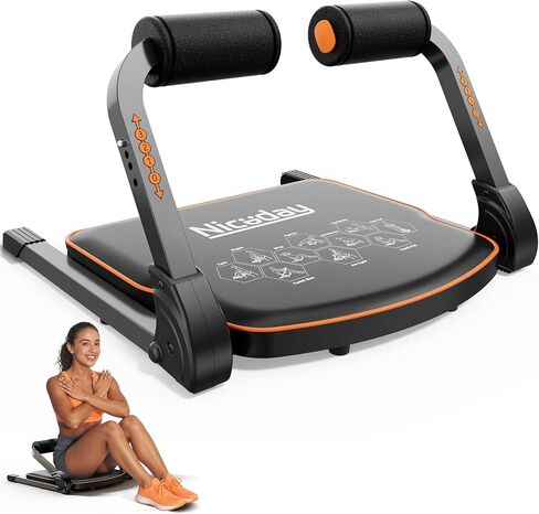 Niceday Ab Workout Equipment, Ab Machine for Stomach Workout, Ab Trainer Machine for Home, Ab Crunch Machine for Home Exercise, Sit Up Machine with Resistance Bands and 330 LBS Weight Capacity in Kuwait