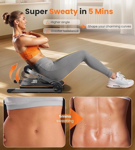 Niceday Ab Workout Equipment, Ab Machine for Stomach Workout, Ab Trainer Machine for Home, Ab Crunch Machine for Home Exercise, Sit Up Machine with Resistance Bands and 330 LBS Weight Capacity in Kuwait