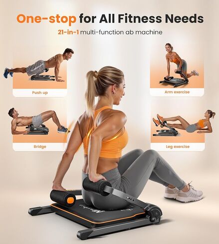 Niceday Ab Workout Equipment, Ab Machine for Stomach Workout, Ab Trainer Machine for Home, Ab Crunch Machine for Home Exercise, Sit Up Machine with Resistance Bands and 330 LBS Weight Capacity in Kuwait