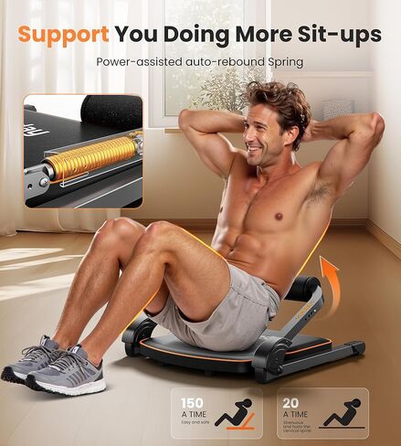 Niceday Ab Workout Equipment, Ab Machine for Stomach Workout, Ab Trainer Machine for Home, Ab Crunch Machine for Home Exercise, Sit Up Machine with Resistance Bands and 330 LBS Weight Capacity in Kuwait