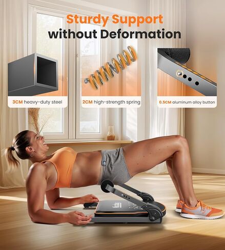 Niceday Ab Workout Equipment, Ab Machine for Stomach Workout, Ab Trainer Machine for Home, Ab Crunch Machine for Home Exercise, Sit Up Machine with Resistance Bands and 330 LBS Weight Capacity in Kuwait