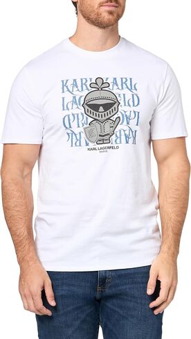 KARL LAGERFELD Men's Pullover Short Sleeve Knight Karl Graphic T-Shirt in Kuwait