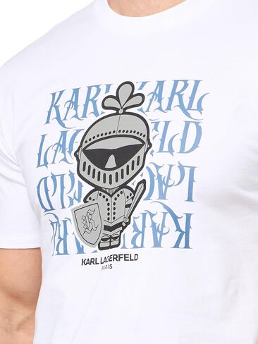 KARL LAGERFELD Men's Pullover Short Sleeve Knight Karl Graphic T-Shirt in Kuwait